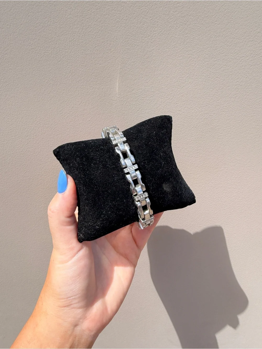 Simmons Jewelry - Silver Diamond Link Bracelet